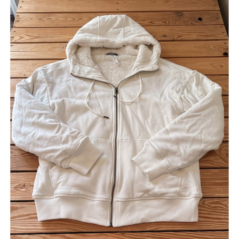 Splits 59 Women’s Fuzzy lined full zip Hoodie Jacket Size L White CC